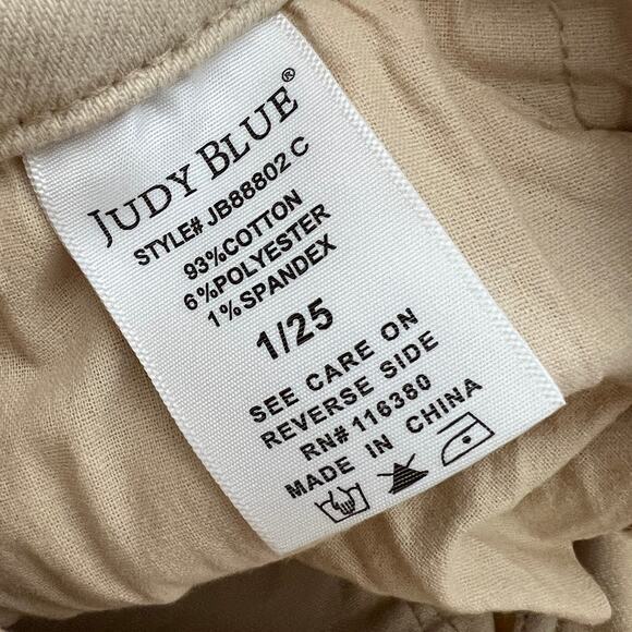 Judy Blue Tan Khaki Cropped Wide Leg Pants Size 1 / 25 - Picture 4 of 10